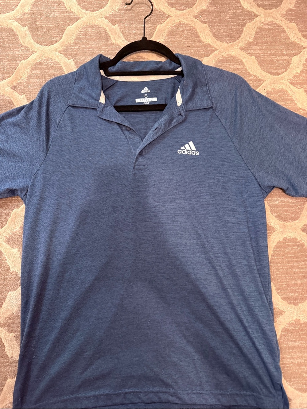 adidas Blue Men's Polo with Embroidered Logo